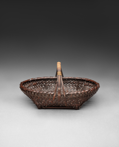Purple Bamboo Flower Basket