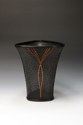 Twill-plaited Jomon-style Flower Basket