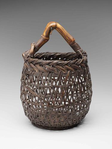 Flower Basket with Natural Bent Handle